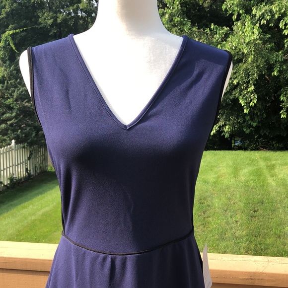 NWT The Vanity Room navy blue dress w black trim - Picture 2 of 5